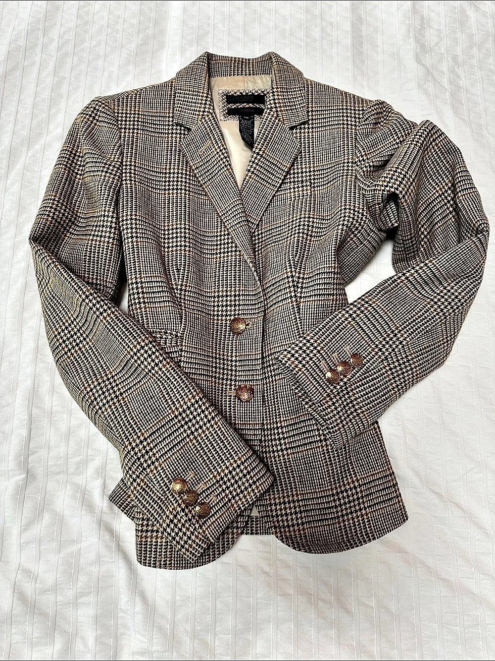 J.Crew Collection Double Cloth Schoolboy Blazer Plaid Blazer in Brown & Black